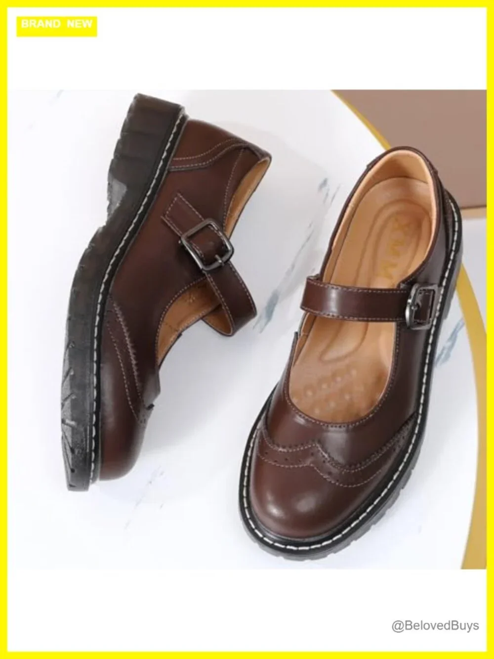 Women's Leather Mary Jane Flats Oxford Shoes Comfort Non-Slip Casual Dressy Work
